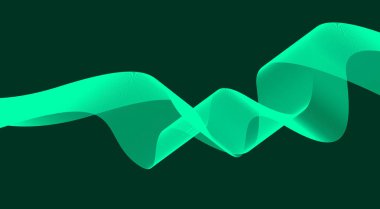 Soyut Dalga Harmanlanmış Çizgiler Arkaplan Yeşil Cyan Tasarım Vektörü İllüstrasyonu