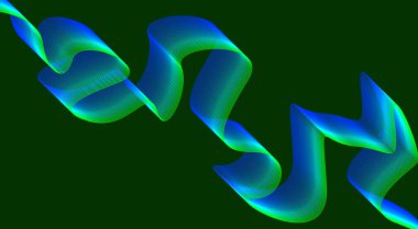 Dalgalı Harmanlanmış Çizgiler Tasarımı Mavi Cyan Gradyan Soyut Vektör İllüstrasyonu