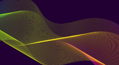 Dalgalı Harmanlanmış Çizgiler Arkaplan Tasarımı Renkli Gradyan Soyut Vektör Resimlemesi