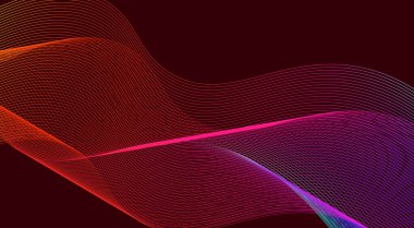 Dalgalı Harmanlanmış Çizgiler Arkaplan Tasarımı Pembe Renkli Gradyan Soyut Vektör Resimleri