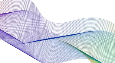 Dalgalı Harmanlanmış Çizgiler Tasarımı Mavi Renkli Gradyan Soyut Arkaplan Vektörü ResmiComment