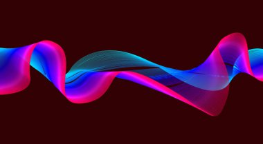 Dalgalı Harmanlanmış Çizgiler Arkaplan Gradyan Tasarımı Soyut Vektör İllüstrasyonu