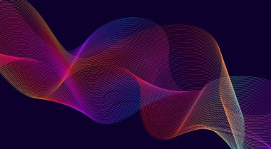 Eğimli Dalgalı Çizgileri Harmanla Pembe Renkli Gradyan Tasarımı Soyut Vektör Resimleri