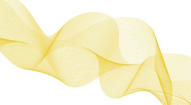 Eğimli Dalgalı Çizgileri Harmanla Sarı Renk Tasarımı Soyut Vektör Resimleri