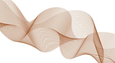 Eğri Dalgalı Çizgileri Harmanla Kahverengi Renk Tasarımı Soyut Vektör İllüstrasyonu