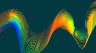 Eğimli Dalgalı Çizgileri Harmanla Arkaplan Gradyan Tasarımı Soyut Vektör İllüstrasyonu