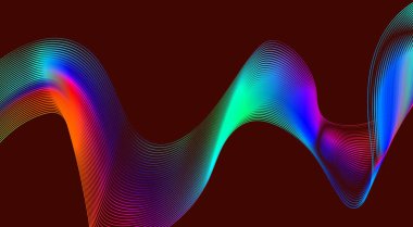 Eğimli Dalgalı Çizgileri Harmanla Arkaplan Gradyan Tasarımı Soyut Vektör İllüstrasyonu