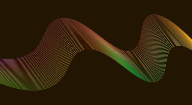 Dalgalı Harmanlama Çizgileri Tasarımı Kahverengi Renkli Gradyan Soyut Vektör İllüstrasyonu