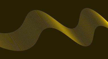 Dalgalı Harmanlama Çizgileri Tasarım Arkaplan Sarı Renk Soyut Vektör İllüstrasyonu