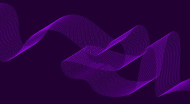 Dalgalı Harmanlama Çizgileri Tasarımı Mor Soyut Vektör İllüstrasyonu