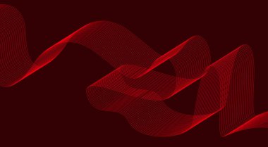 Dalgalı Harmanlama Çizgileri Tasarım Arkaplan Kırmızı Soyut Vektör Resimleri