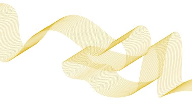 Dalgalı Harmanlama Çizgileri Tasarımı Sarı Soyut Arkaplan Vektör Resimleri