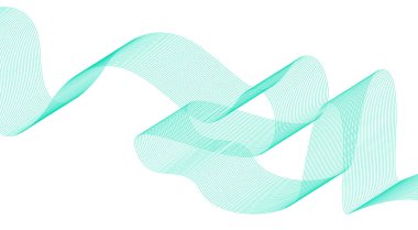 Dalgalı Harmanlama Çizgileri Tasarımı Cyan Soyut Arkaplan Vektör Resimleri