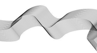 Dalgalı Harmanlama Çizgileri Soyut Siyah Arkaplan Tasarım Vektörü İllüstrasyonu