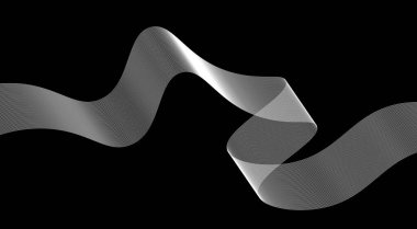 Dalgalı Harmanlama Çizgileri Soyut Arkaplan Siyah ve Beyaz Renk Eğri Tasarım Vektörü İllüstrasyonu