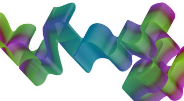 Dalgalı Harmanlama Çizgileri Soyut Yeşil Cyan Renkli Gradyan Eğimli Arkaplan Tasarım Vektörü İllüstrasyonu