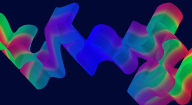 Dalgalı Harmanlama Çizgileri Soyut Arkaplan Renkli Gradyan Eğimli Tasarım Vektörü İllüstrasyonu