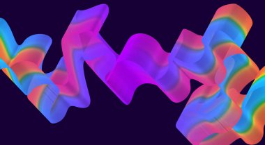 Dalgalı Harmanlama Çizgileri Soyut Arkaplan Gradyan Eğrisi Tasarım Vektörü İllüstrasyonu