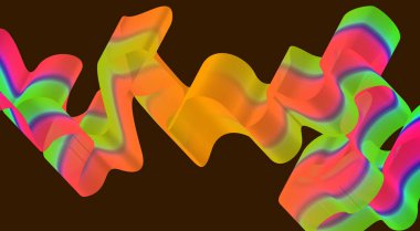 Dalgalı Harmanlama Çizgileri Soyut Arkaplan Turuncu Gradyan Renk Eğrisi Tasarım Vektörü İllüstrasyonu