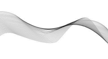 Dalgalı Çizgiler Eğri Siyah Renkli Soyut Arkaplan Tasarım Vektörü Resimlemesi