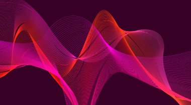 Dalgalı Pembe Arkaplan Eğimli Soyut Tasarım Vektörü İllüstrasyonunu Harmanla