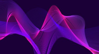 Dalga Arkaplanı Mor Gradyan Eğimli Soyut Tasarım Vektörü Resimlerini Harmanla