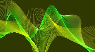 Dalgalı Yeşil Arkaplan Eğimli Soyut Tasarım Vektörü Resimlerini Harmanla