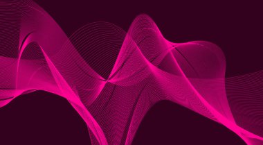 Dalgalı Pembe Arkaplan Eğri Soyut Tasarım Vektörü İllüstrasyonunu Harmanla