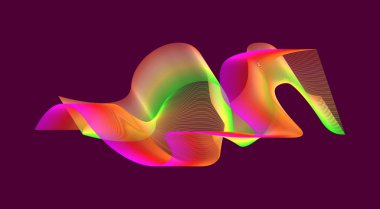 Harmanlanmış Dalgalı Eğimli Soyut Tasarım Arkaplan Gradyan Vektör Resimlemesi