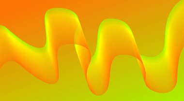 Dalgalı Harmanlanmış Soyut Eğri Arkaplan Sarı Renkli Tasarım Vektörü İllüstrasyonu