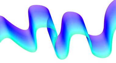 Dalgalı Harmanlanmış Soyut Eğri Mavi Cyan Renkli Tasarım Arkaplan Vektörü ResmiComment