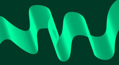 Dalgalı Harmanlama Soyut Eğri Arkaplan Yeşil Cyan Renk Tasarım Vektörü İllüstrasyonu
