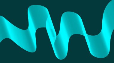 Dalgalı Harmanlama Soyut Eğri Arkaplan Cyan Renk Tasarım Vektörü İllüstrasyonu