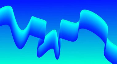 Dalgalı Harmanlanmış Soyut Eğri Arkaplan Mavi Cyan Tasarım Vektörü İllüstrasyonu