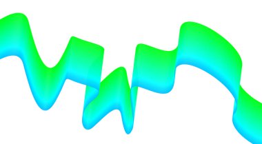 Dalgalı Harmanlama Soyut Eğri Yeşil Cyan Arkaplan Tasarım Vektörü İllüstrasyonu