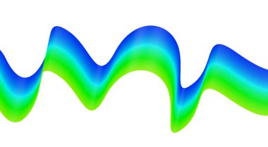 Soyut Harmanlanmış Dalgalı Yeşil Cyan Gradyan Tasarım Arkaplan Vektörü İllüstrasyonu