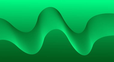 Soyut Harmanlanmış Dalgalı Yeşil Cyan Tasarım Vektörü İllüstrasyonu