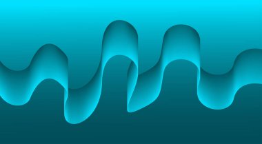 Akan Arkaplan Cyan Eğrili Soyut Tasarım Vektörü İllüstrasyonunu Harmanla