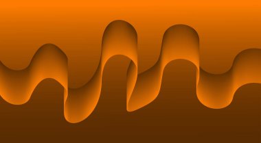 Akan Arkaplan Turuncu Eğri Düz Soyut Tasarım Vektörü İllüstrasyonunu Harmanla