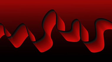 Akan Eğri Düz Arkaplan Kırmızı Renk Soyut Tasarım Vektörü İllüstrasyonunu Harmanla