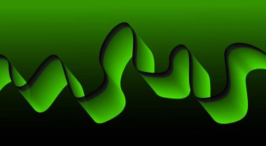 Akan Eğri Düz Arkaplan Yeşil Renk Soyut Tasarım Vektörü İllüstrasyonunu Harmanla