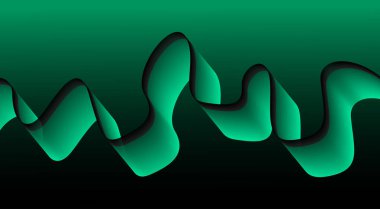 Akan Eğri Düz Arkaplan Yeşil Cyan Renk Soyut Tasarım Vektörü İllüstrasyonunu Harmanla