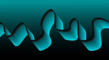 Akan Eğri Düz Arkaplan Mavi Cyan Renk Soyut Tasarım Vektörü Resimlerini Harmanla