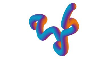 Akan 3B Mavi Cyan Rengi Soyut Düz Tasarım Vektörü İllüstrasyonunu Harmanla