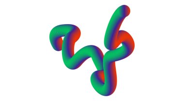 3 Boyutlu Yeşil Cyan Rengi Soyut Düz Tasarım Vektörü İllüstrasyonunu Harmanla