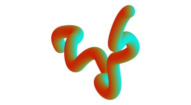 Akan 3D Cyan Rengi Soyut Düz Tasarım Vektörü İllüstrasyonunu Harmanla