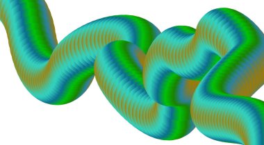 3B Harmanlanan Yeşil Cyan Renkli Gradyan Özgeçmiş Soyut Düz Tasarım Vektör İllüstrasyonu