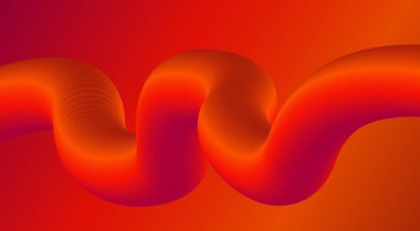 3B Harmanlanmış Sıvı Soyut Arkaplan Tasarımı Turuncu Renk Vektörü İllüstrasyonu