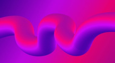 3B Harmanlanmış Sıvı Soyut Arkaplan Tasarımı Pembe Renk Vektörü İllüstrasyonu