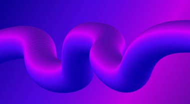 3B Harmanlanmış Sıvı Soyut Arkaplan Tasarımı Mor Renk Vektörü İllüstrasyonu